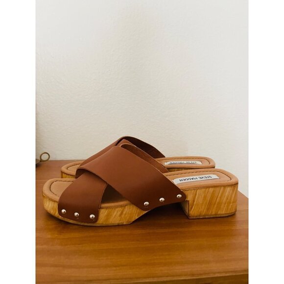 NWOT Steve Madden Wooden Open Toe Sandle Sz 10 - Picture 3 of 7
